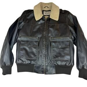 Levi's Faux Leather Bomber Jacket Brown Sherpa XL